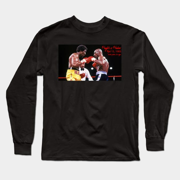 Retro boxing Hagler vs Hearns 1985 Long Sleeve T-Shirt by Woops